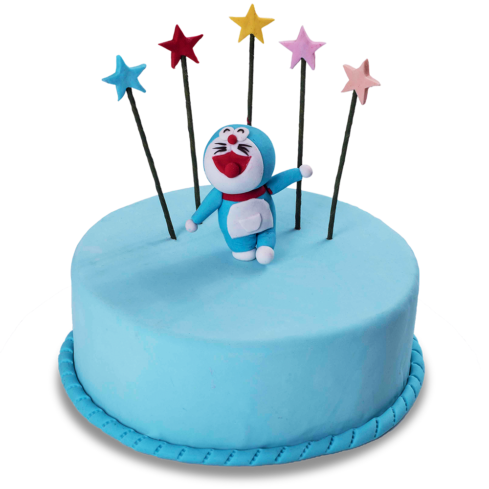 A detailed cake for a die hard Doreamon fan. All characters on top of the  cake celebrating your birthday! – Creme Castle